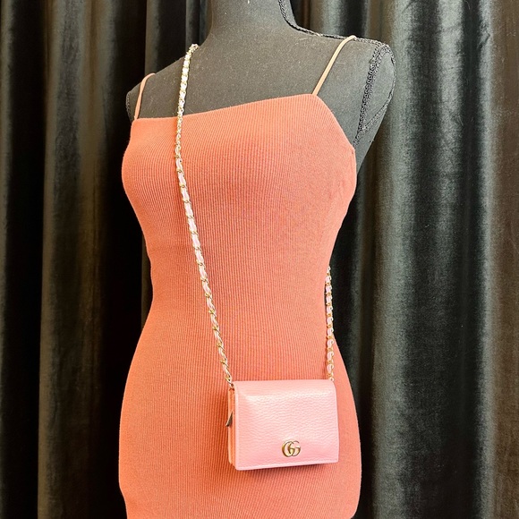 GUCCI Marmont Leather mini wallet bum bag or crossbody with chain and du… - Picture 4 of 16